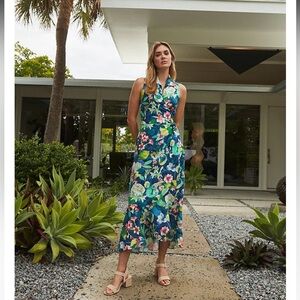J. McLaughlin Floral Maxi Dress - Blue and Green
